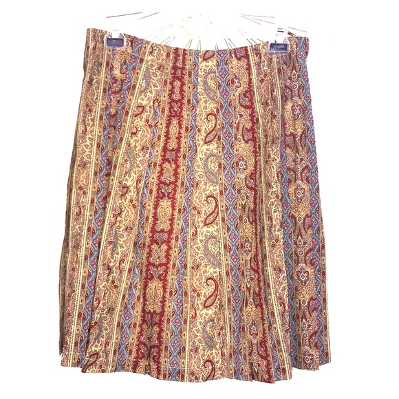 Liberté by Emanuel Printed Pleated Midi Skirt 14 - Picture 2 of 6